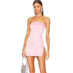 Revolve superdown Quinn strapless mini dress in pink